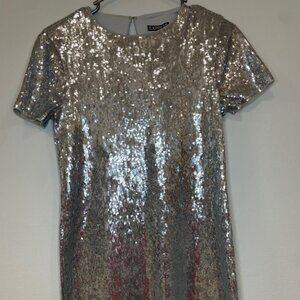 Express Silver Sequin Dress Size XS